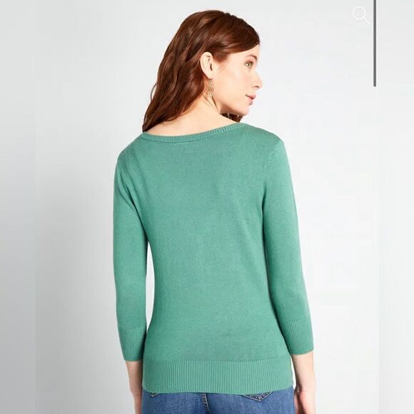 NEW ModCloth charter school cardigan green - Picture 2 of 5